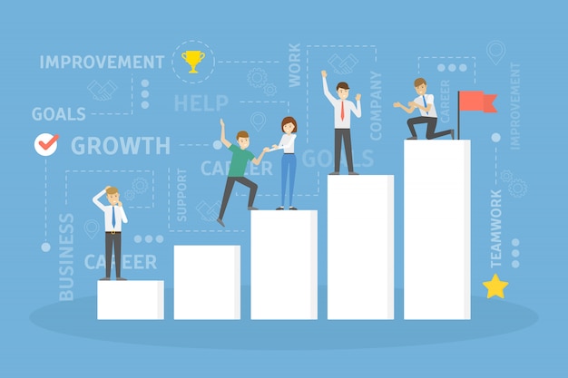 Graphique De Croissance Du Travail D'équipe.