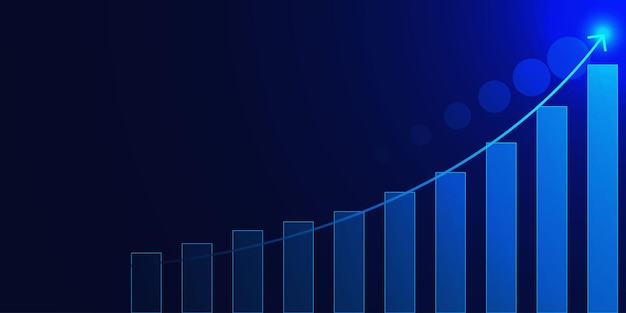 Vecteur graphique de croissance des entreprises avec un graphique positif graphique à bougies du concept de financement des entreprises