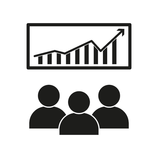 Graphique de croissance de la présentation Statistiques de visionnage du public Analyse de la performance commerciale Vecteur