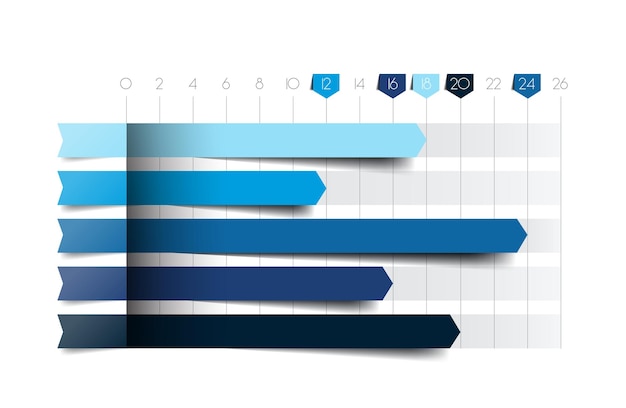 Graphique graphique plat Éléments commerciaux d'infographie de couleur bleue