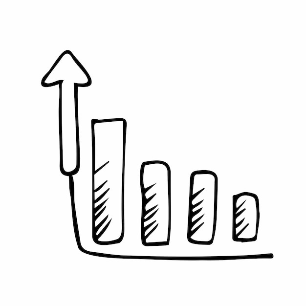 Graphique D'infographie Vectorielle Doodle Analytics Analyse De Données Croissance Des Bénéfices économie Travail à La Maison