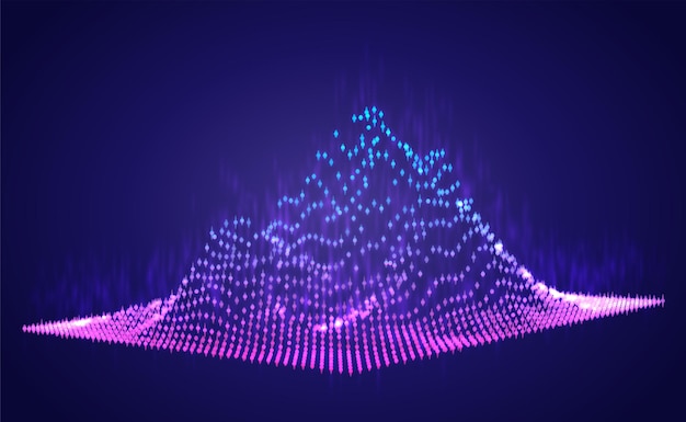 Graphique d'informations abstraites vectorielles sous la forme d'une montagne. élément de design brillant et lumineux.