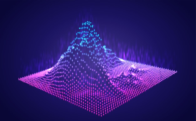 Graphique d'informations abstraites vectorielles sous la forme d'une montagne. élément de design brillant et lumineux.