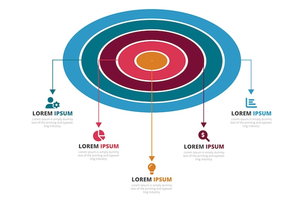 Graphique De Modèle De Conception D'infographie Avec 5 étapes