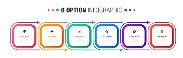 Graphique Des Modèles De Conception D'éléments D'infographie Avec Des Icônes Et Des Options