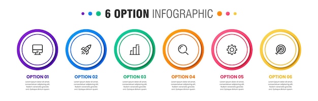 Graphique Des Modèles De Conception D'éléments D'infographie Avec Des Icônes Et Des Options