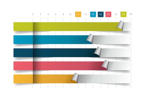 Vecteur graphique à plat nouvelles couleurs de tendance éléments d'infographie