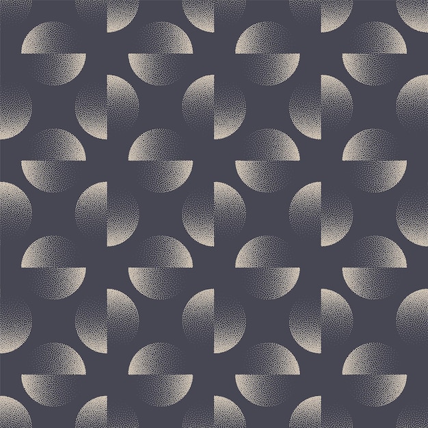 Graphique Split Circles Seamless Pattern Vector Dot Work Abstract Background