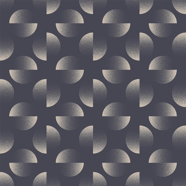 Graphique Split Circles Seamless Pattern Vector Dot Work Abstract Background