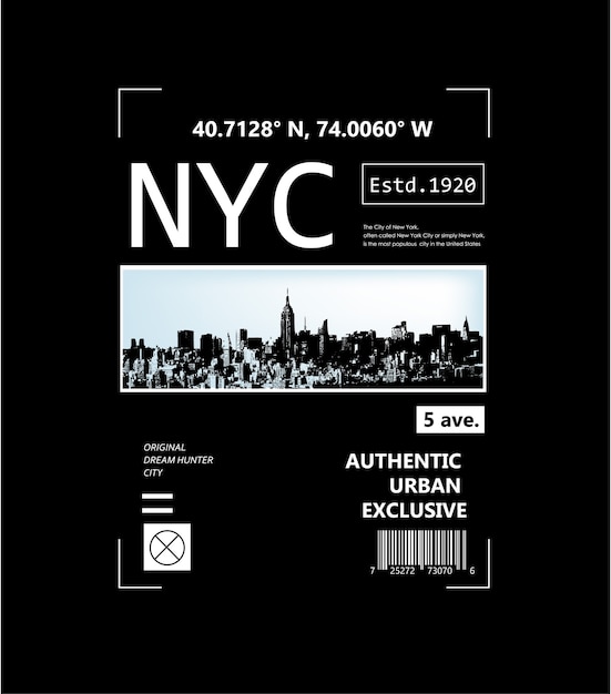 Graphique De Typographie De La Ville De New York Pour T-shirt