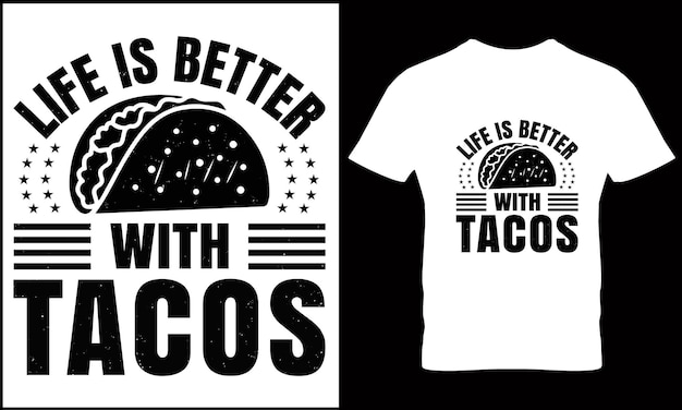 Vecteur graphique vectoriel de conception de t-shirt tacos