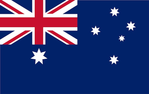 Graphique vectoriel du drapeau australien. Illustration du drapeau australien rectangulaire.