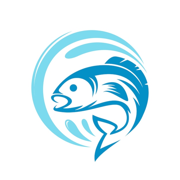 Graphique vectoriel du modèle de conception de logo poisson abstrait