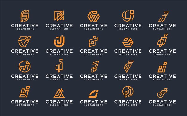 Graphique vectoriel du modèle de logo monogramme lettre initiale J collection