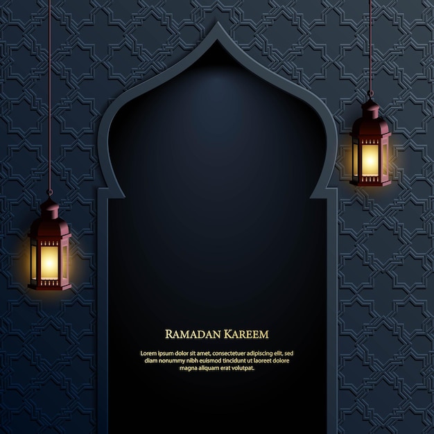 Graphique Vectoriel Du Ramadan Kareem Avec Lanterne Et Ornement Islamique