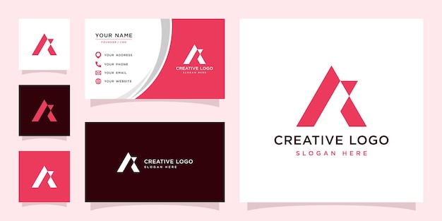 Graphique vectoriel du triangle initial Un modèle de conception de logo et de carte de visite