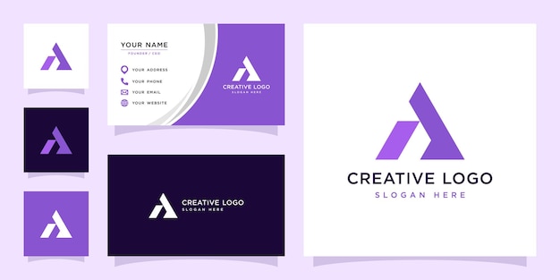 Graphique vectoriel du triangle initial Un modèle de conception de logo et de carte de visite