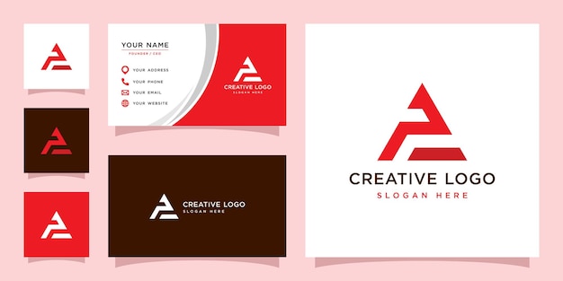 Graphique vectoriel du triangle initial Un modèle de conception de logo et de carte de visite