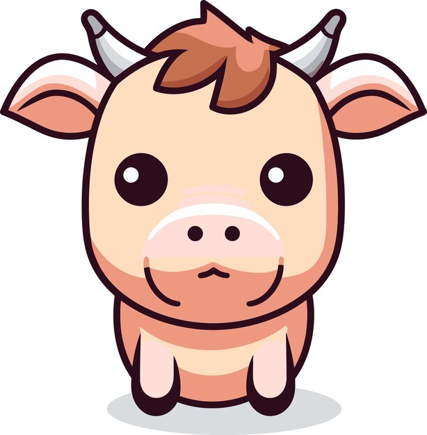 Vecteur graphique vectoriel du veau souriant dessin vectoriel de la vache brune