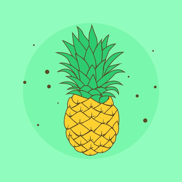 Graphique vectoriel d'illustration RVB de base d'ananas