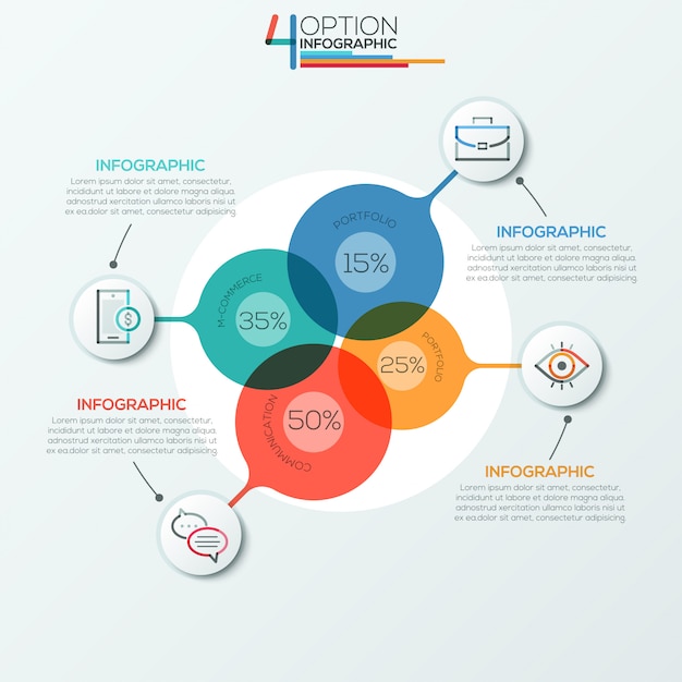 Graphique De Zone De Bannière D'options D'infographie Moderne