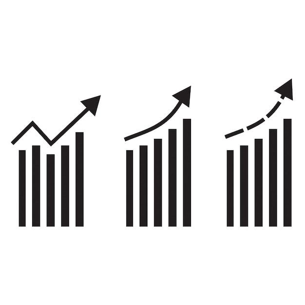 Vecteur graphiques d'analyse ascendante sur fond blanc avec espace de copie
