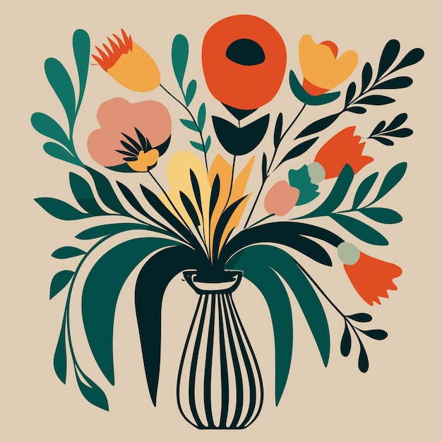 Vecteur graphiques de fleurs en pot modernes