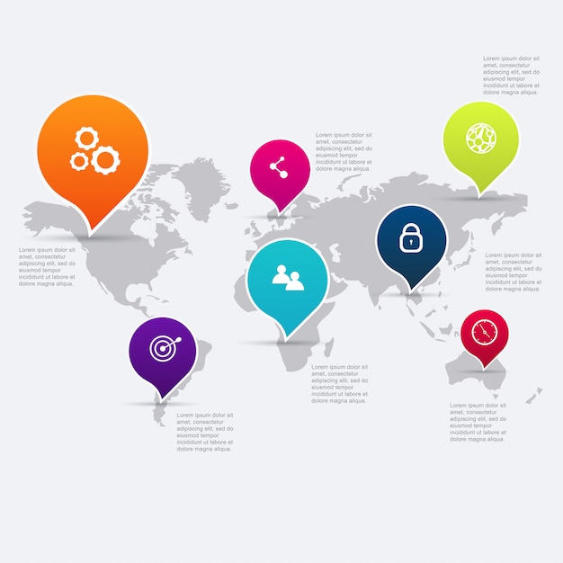 graphiques d'informations colorés pour vos présentations commerciales.
