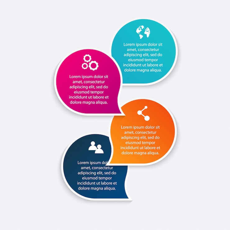 Vecteur graphiques d'informations colorés pour vos présentations commerciales.