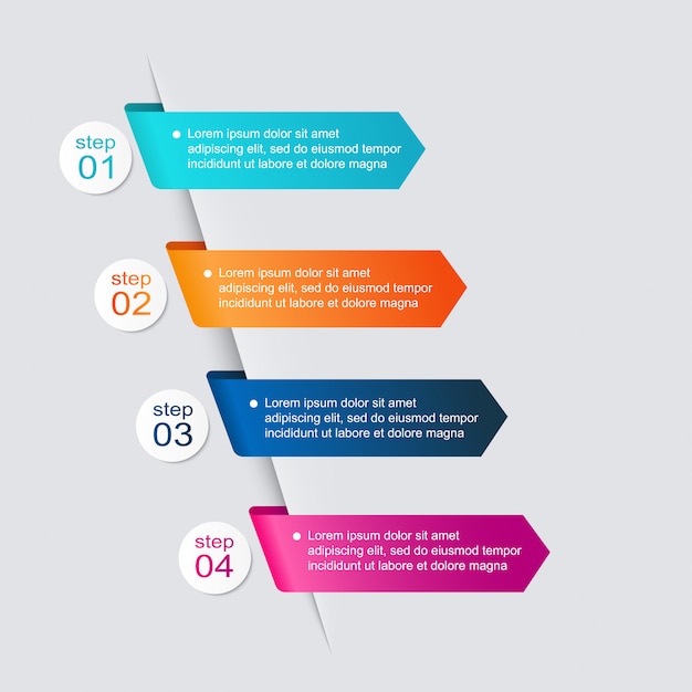 graphiques d'informations colorés pour vos présentations commerciales.