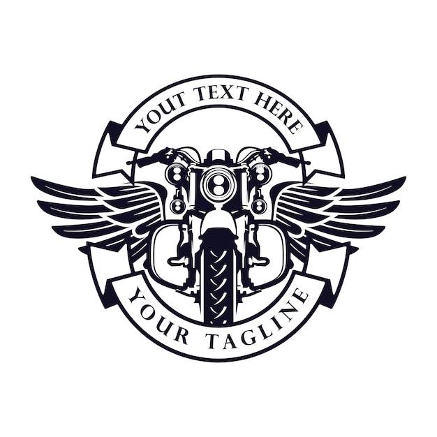 Graphiques de logo de moto monochrome rétro TShirt Vector illustration