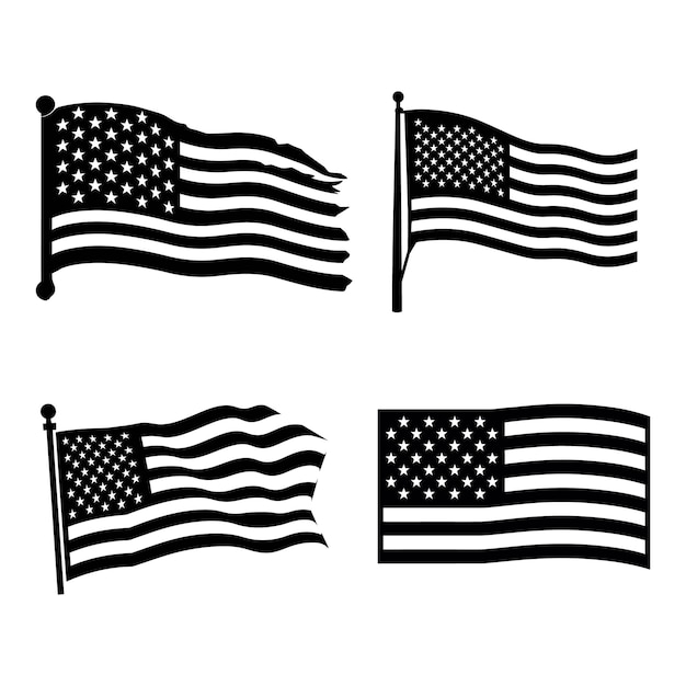 Graphiques de silhouette de drapeau du patrimoine américain