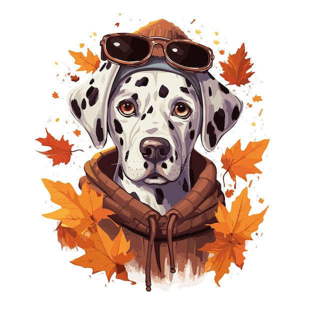 graphiques vectoriels d'automne pour chiens