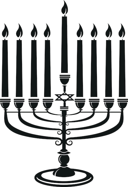 Graphiques vectoriels de bougeoir pour les vacances de Hanukkah isolés sur fond transparent