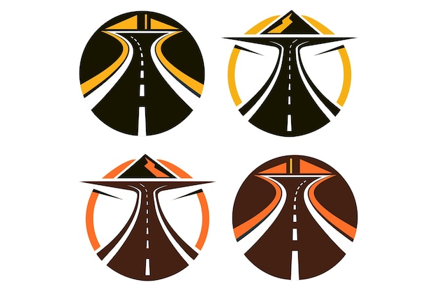 Graphiques vectoriels créatifs d'un sentier de route sinueuse Conception du logo Des logos de sentier de voie sinueuse dynamique