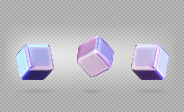 Graphiques vectoriels de cubes holographiques brillants