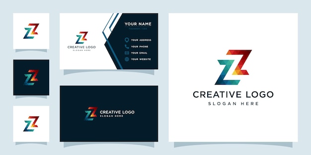 Graphiques Vectoriels Du Modèle De Conception De Logo Coloré Géométrique Initiales Z