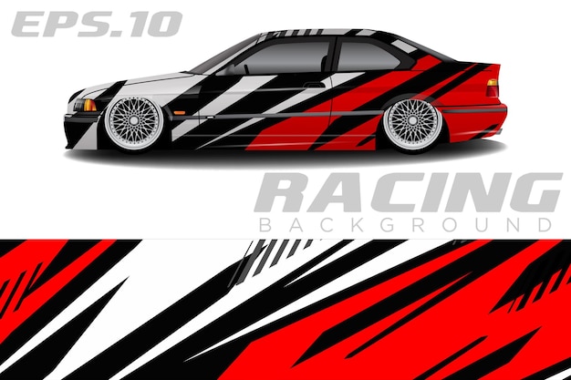Graphiques Vectoriels De Livrée De Voiture Berline Conception Abstraite De Fond De Course Pour Voiture, Moto Et Autres Véhicules