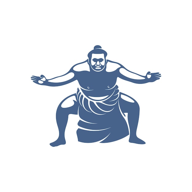 Graphiques vectoriels de modèle de conception de logo de combattant sumo à concevoir