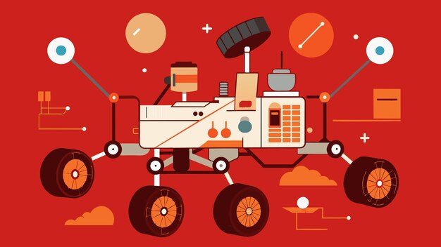 Les graphismes vectoriels du rover de mars illustration format de fichier source EPS conception d'icône de mise à l'échelle sans perte