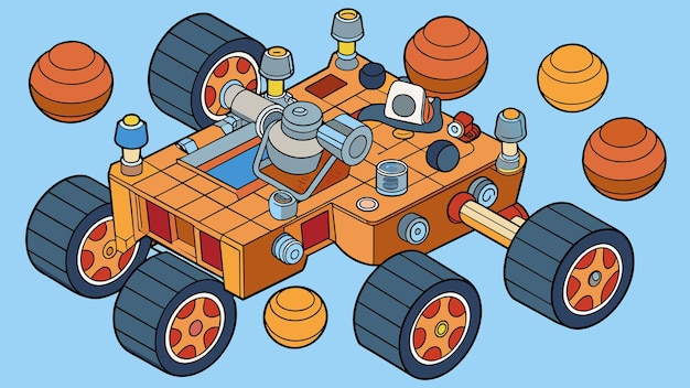 Les graphismes vectoriels du rover de mars illustration format de fichier source EPS conception d'icône de mise à l'échelle sans perte