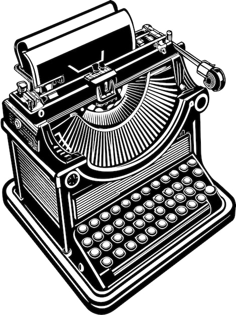 Des graphismes vectoriels d'une machine à écrire vintage illustration format de fichier source EPS conception d'icône à échelle sans perte