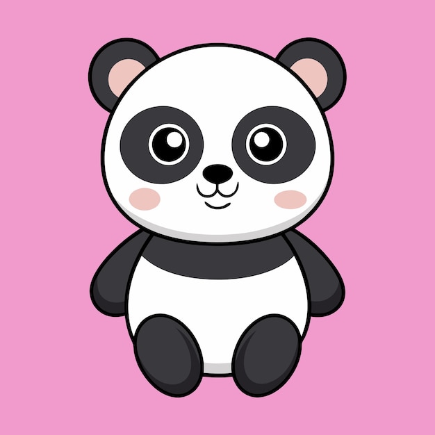 Des graphismes vectoriels panda mignons parfaits pour l'utilisation numérique et les dessins imprimables