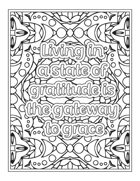 Gratitude Quotes Page de livre de coloriage pour adulte