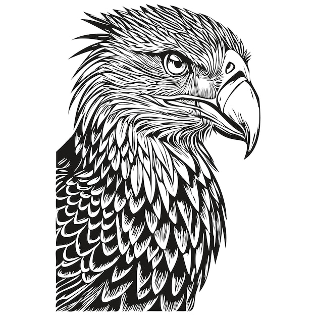 Graver L'illustration De L'aigle Dans Un Oiseau De Style Dessin à La Main Vintage