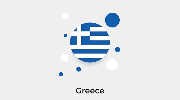 Grèce Drapeau Bulle Cercle Forme Ronde Icône Illustration Vectorielle