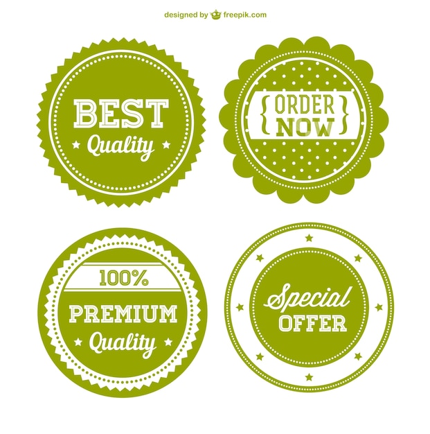 Vecteur green premium ventes badges