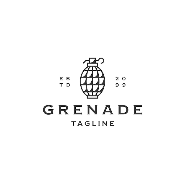 Grenade Logo Icône Modèle De Conception Vecteur Plat