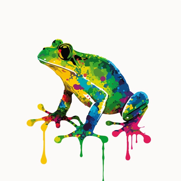 Grenouille colorée sur le style pop art.