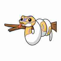 Vecteur une grenouille de dessin animé avec un ver dans sa bouche